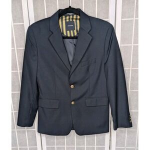 Nautica Youth Boys Blazer 14R Navy Blue Two Gold Brass Buttons Sport Coat Jacket
